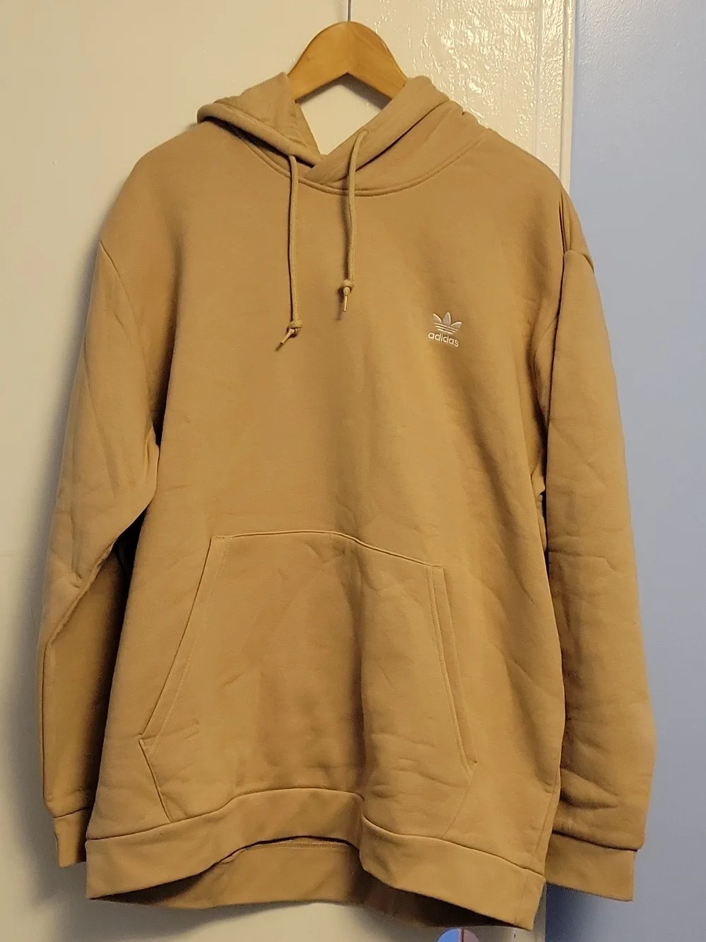 adidas Men's Beige/Tan Trefoil Pullover Hoodie